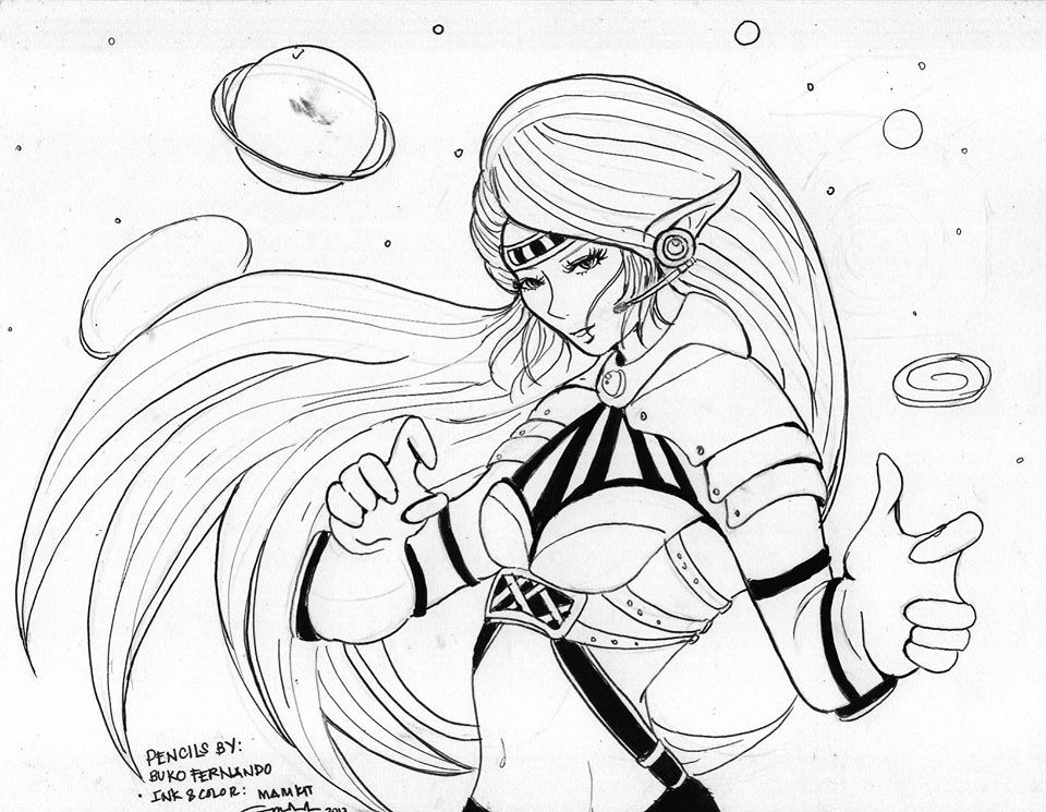 Space Samurai Inking #2